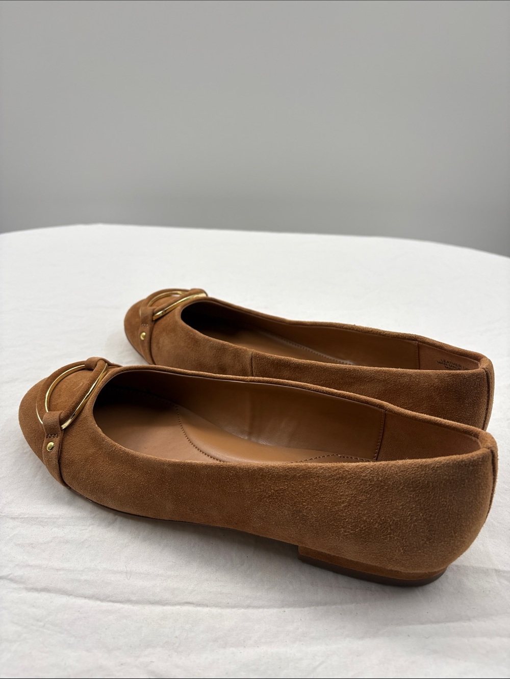 Talbots Havana Tan Madison Buckle Suede Ballet Flats. 8M. NWT. $139! - Picture 8 of 13